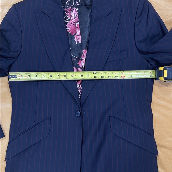 William Hunt SAVILE Row Men's Navy Pinstripe Blazer